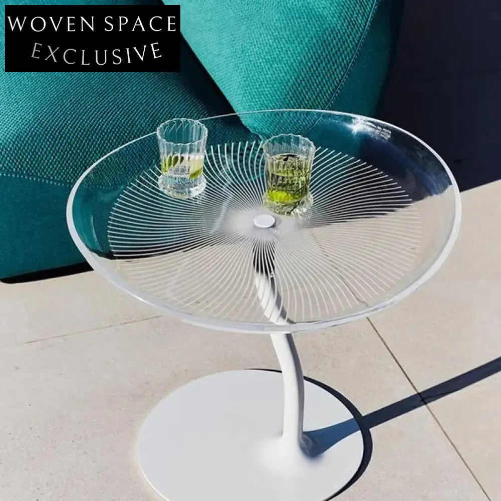 Clear Acrylic Round Side Coffee Table for Modern Homes & Gardens