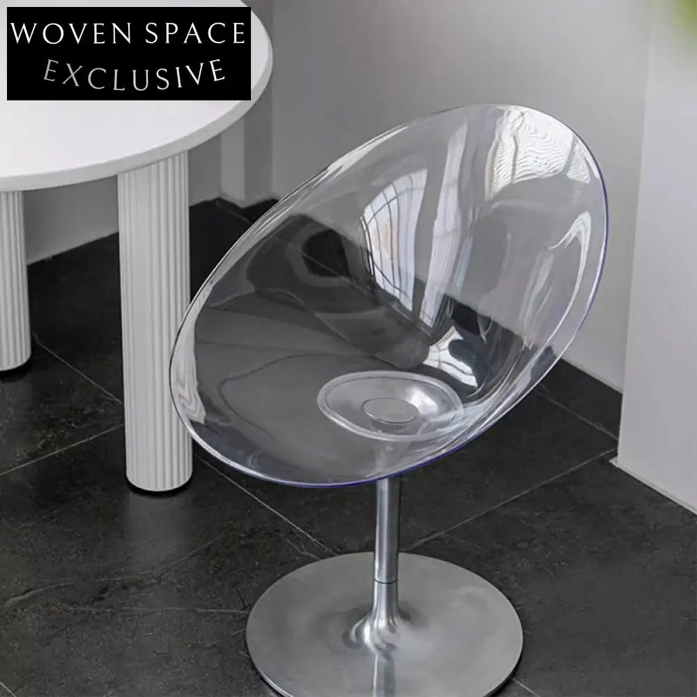 Clear Acrylic Swivel Dining Chair with Modern Nordic Design Base