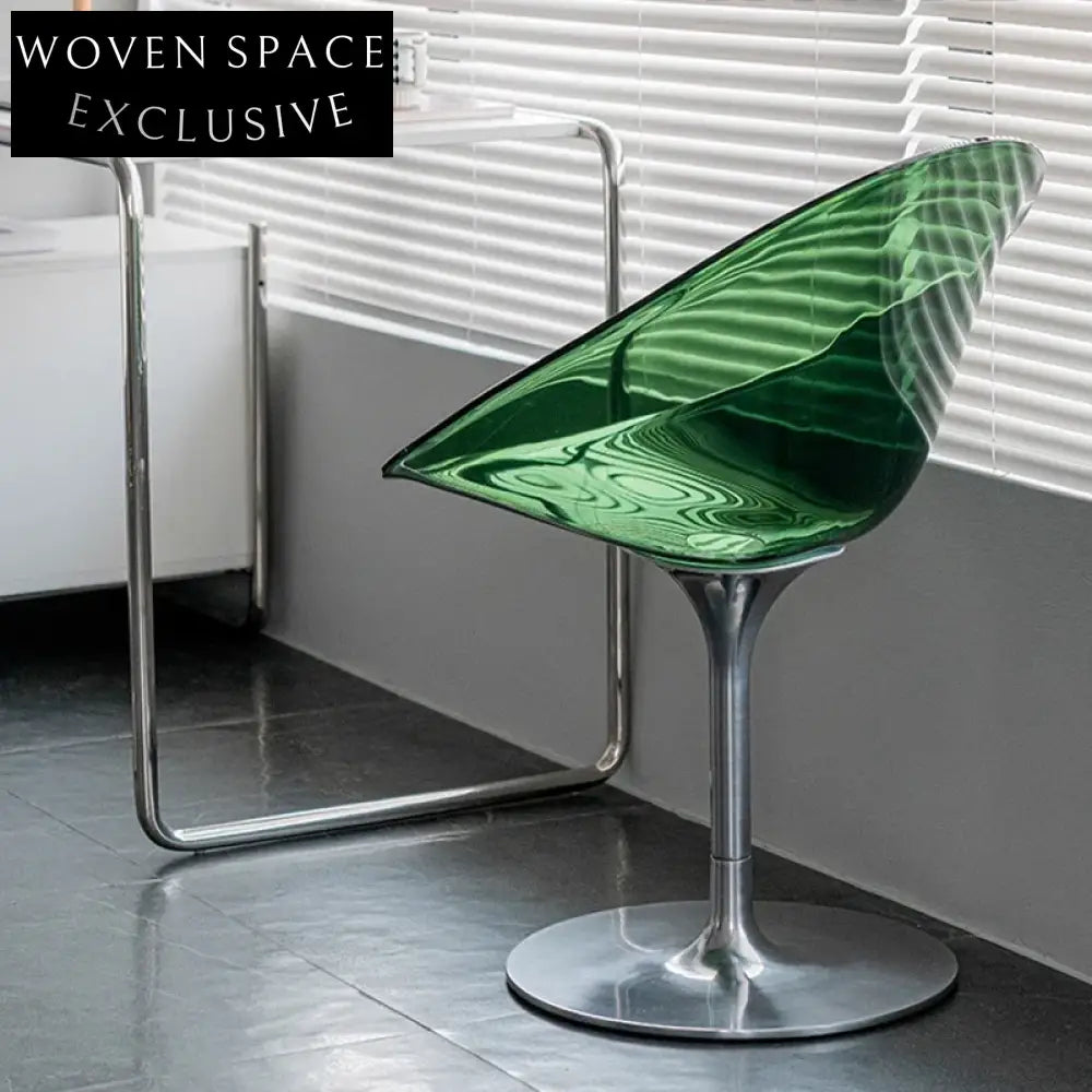 Clear Acrylic Swivel Dining Chair with Modern Nordic Design Base