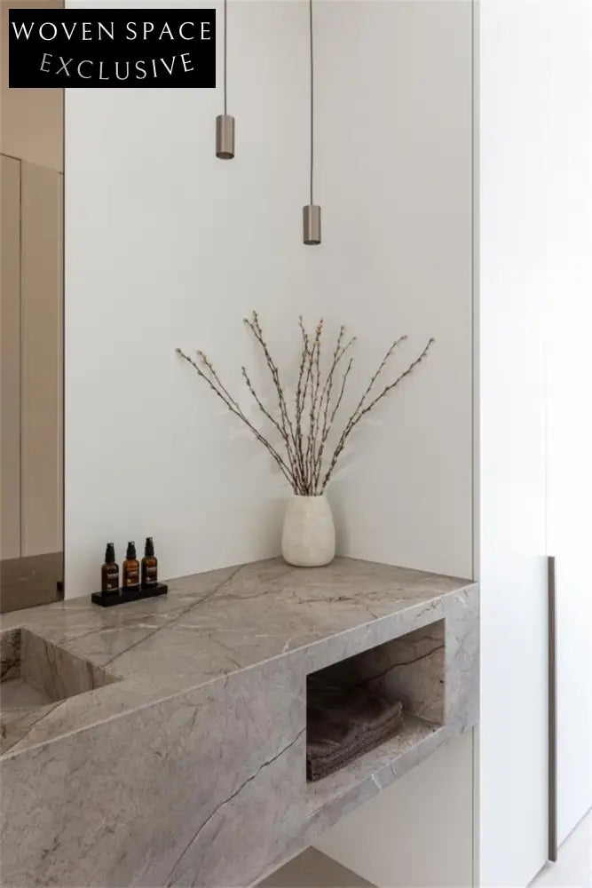 Clementine Castle Gray Marble Wall-Mounted Sink