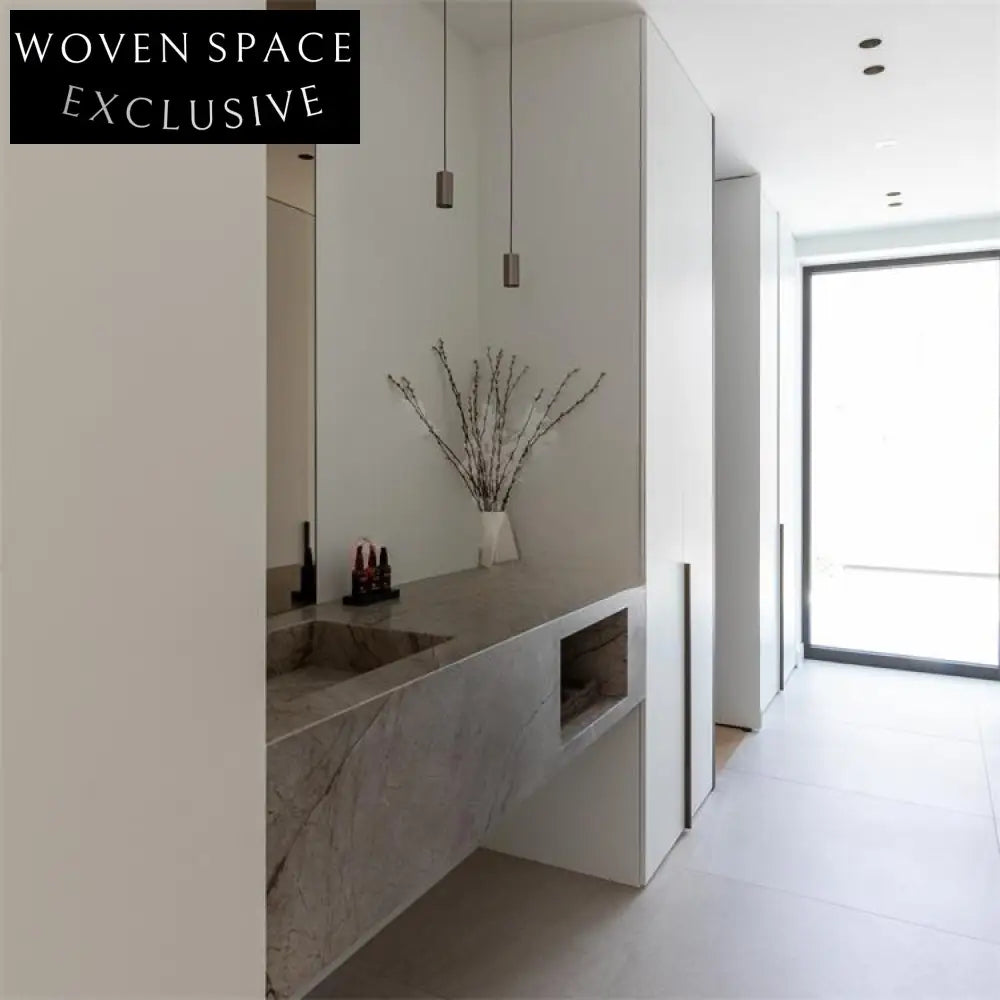 Clementine Castle Gray Marble Wall-Mounted Sink