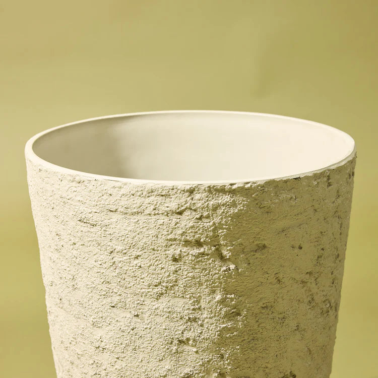 Faux Rustic Stone Look Planter Pot | Cream - 44cm