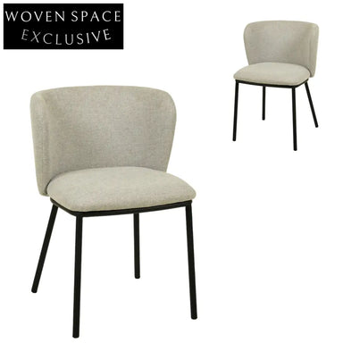 Coastal Fabric Dining Chair - Light Grey (Set of 2)