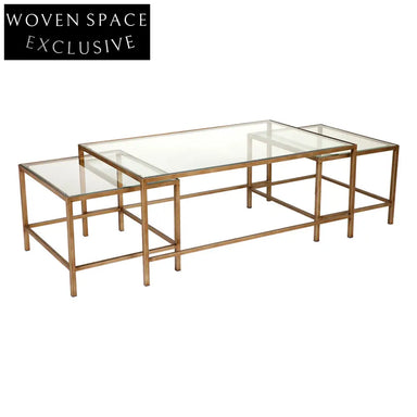 Cocktail Glass Nesting Coffee Table - Antique Gold Coffee Table