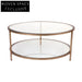Cocktail Glass Round Coffee Table - Antique Gold