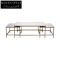 Cocktail Mirrored Nesting Coffee Tables - Antique Gold