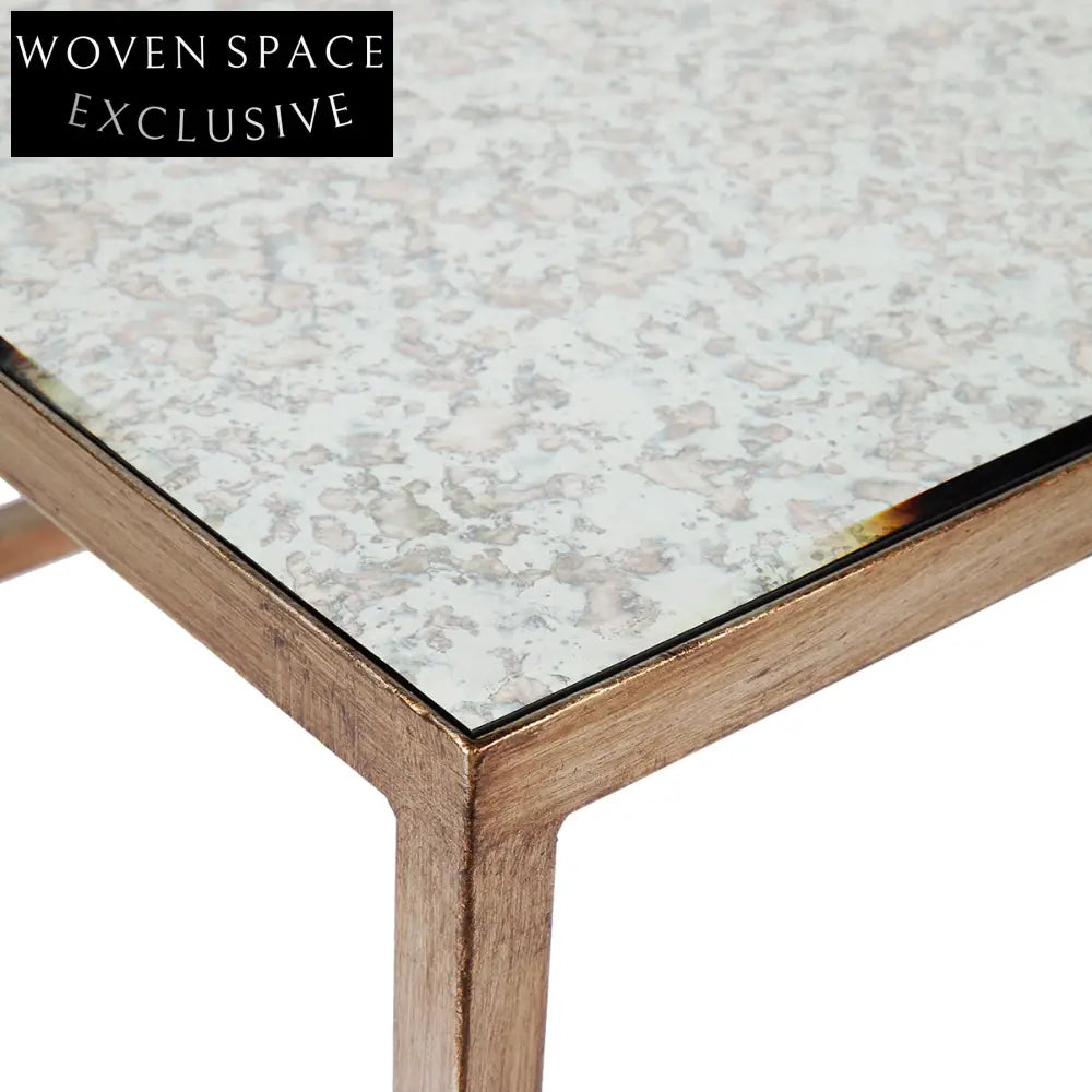 Cocktail Mirrored Nesting Coffee Tables - Antique Gold Coffee Table