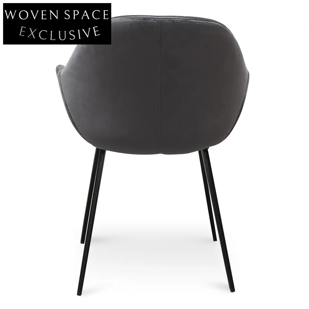 Cody Leather Dining Chair - Charcoal Velvet (Set of 2) Dining Chairs