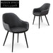 Cody Leather Dining Chair - Charcoal Velvet (Set of 2)