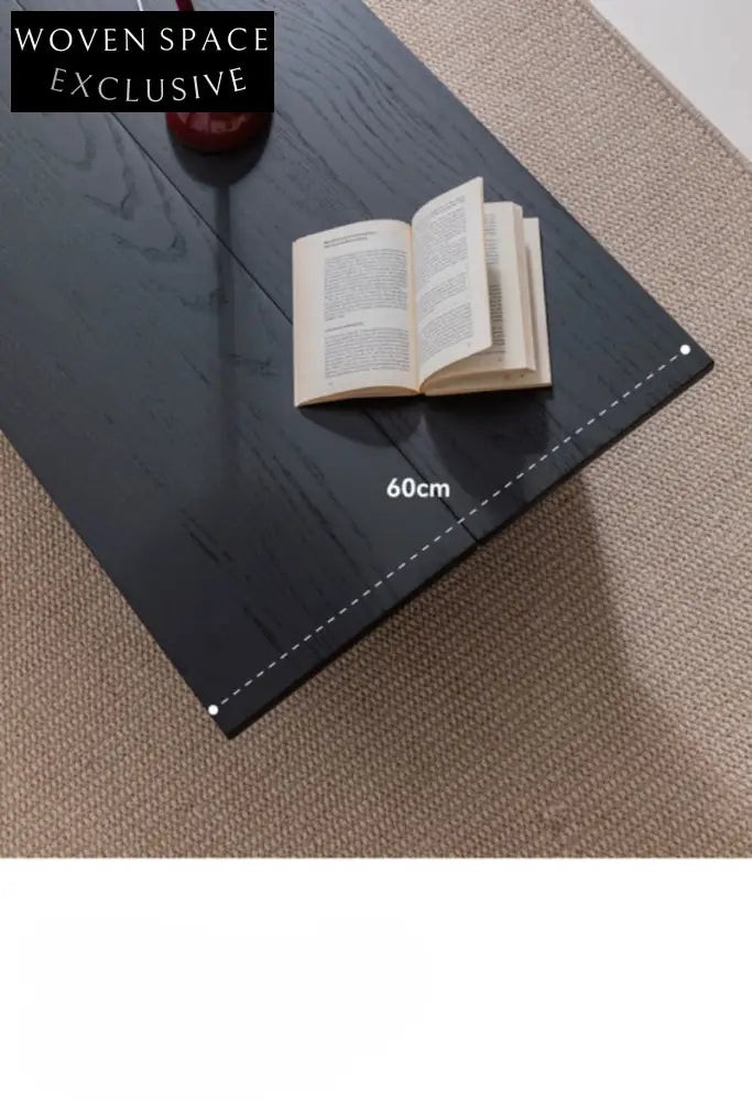 coffee table black solid wood foldable multifunctional 【black】