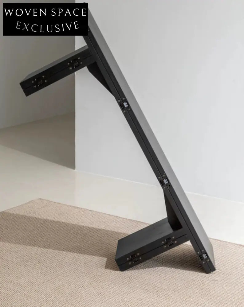 coffee table black solid wood foldable multifunctional 【black】