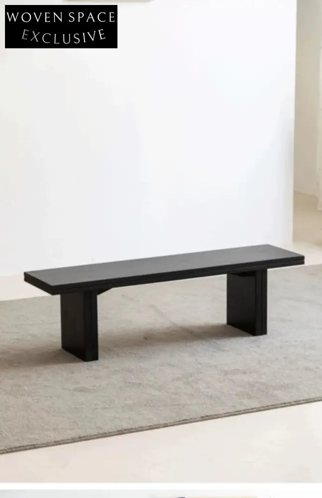 coffee table black solid wood foldable multifunctional 【black】