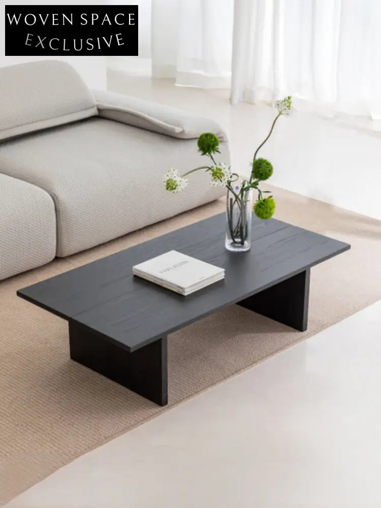 coffee table black solid wood foldable multifunctional 【black】