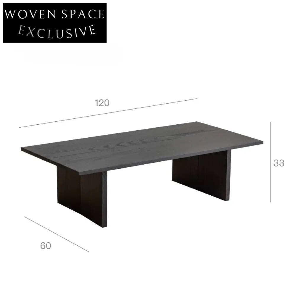 coffee table black solid wood foldable multifunctional 【black】