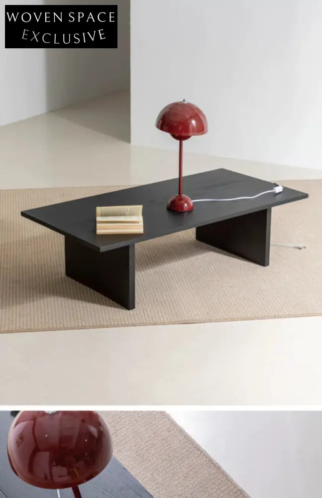 coffee table black solid wood foldable multifunctional 【black】