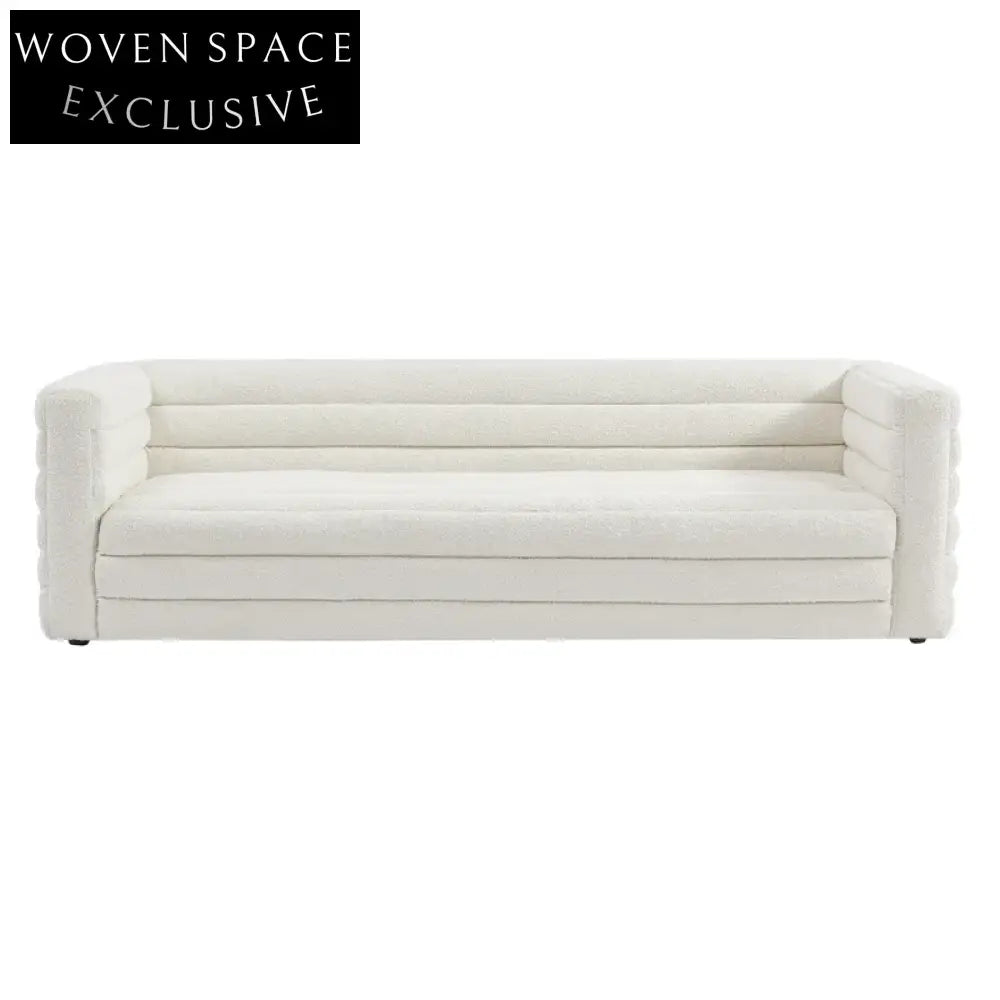 Colorado 3 Seater Sofa - White Boucle Stool