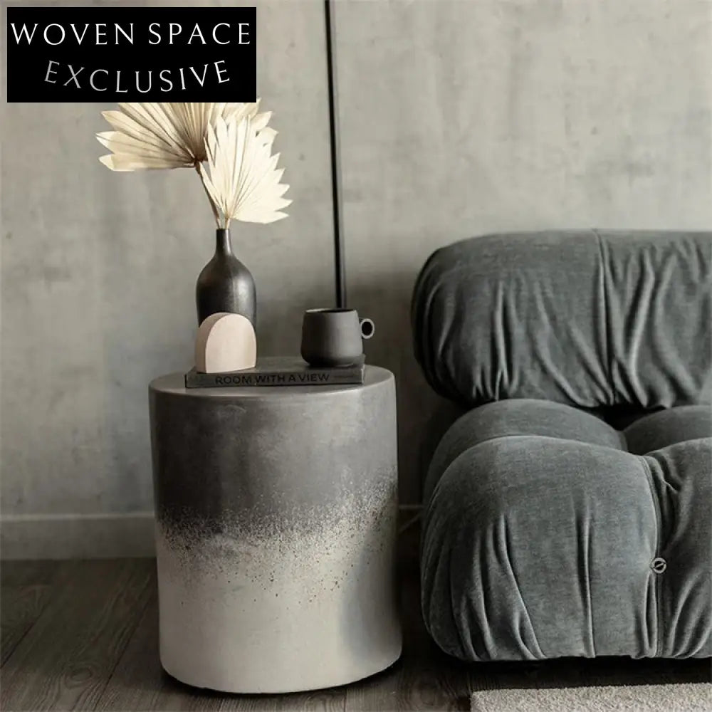 Colorful Concrete Round Side Coffee Table for Modern Living Spaces