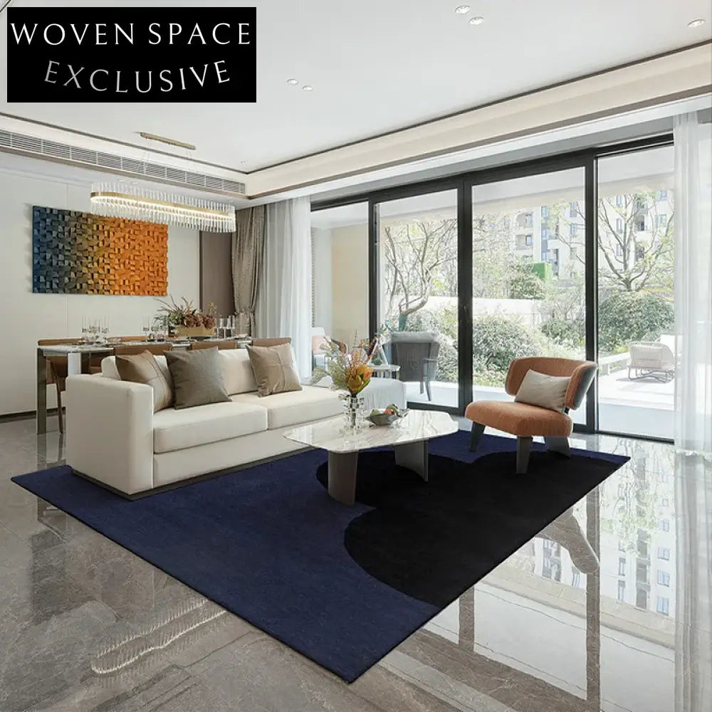 Colorful Modern French Style Wool Area Rug - Custom Designer High-End Floor Carpet