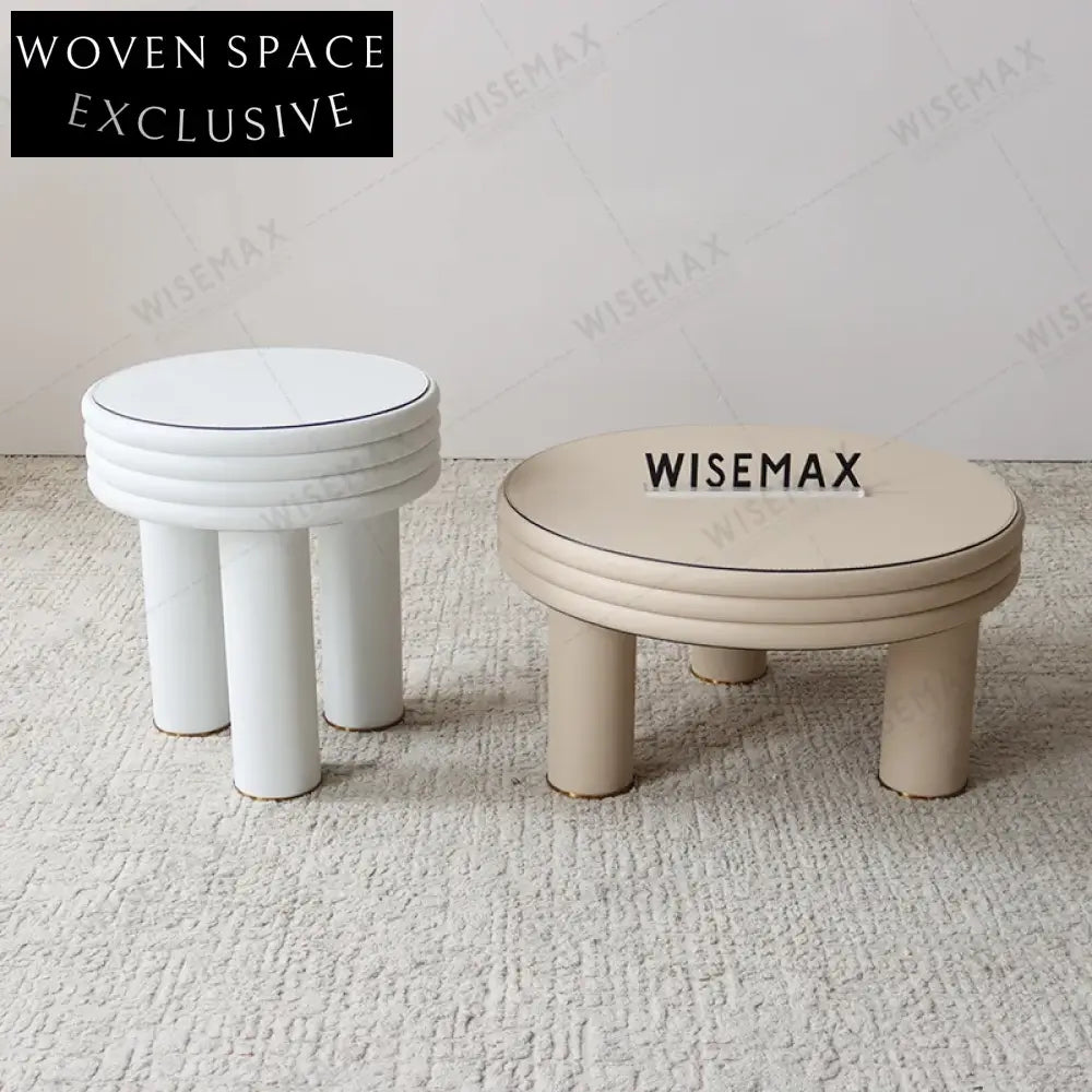 Colorful Nordic Wood Round Coffee Table Set Modern Living Room Side Furniture