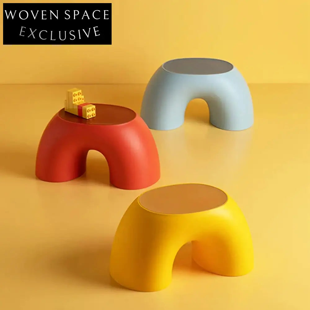 Colorful Plastic Kids Stool Footrest Ottoman for Living Room and Baby