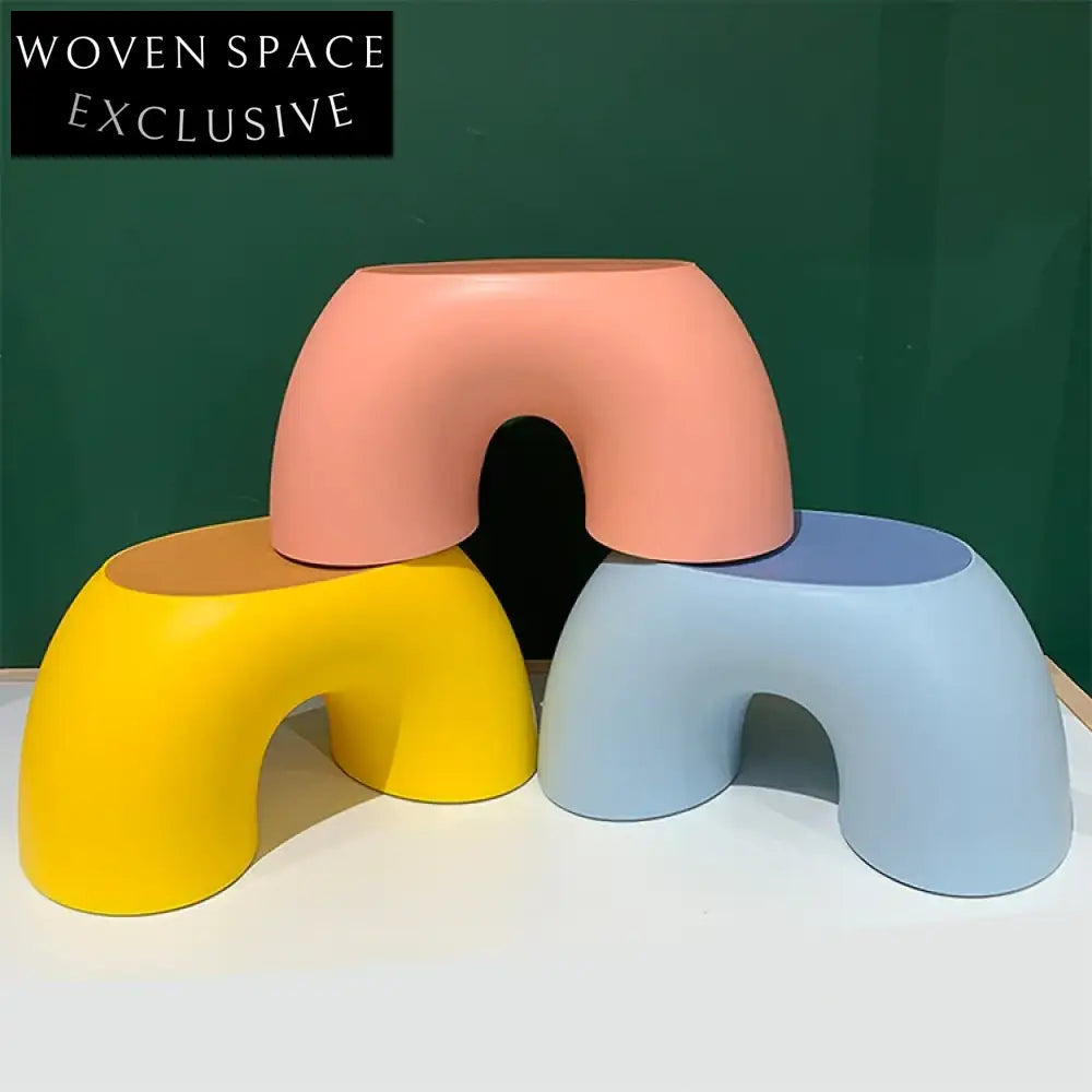 Colorful Plastic Kids Stool Footrest Ottoman for Living Room and Baby