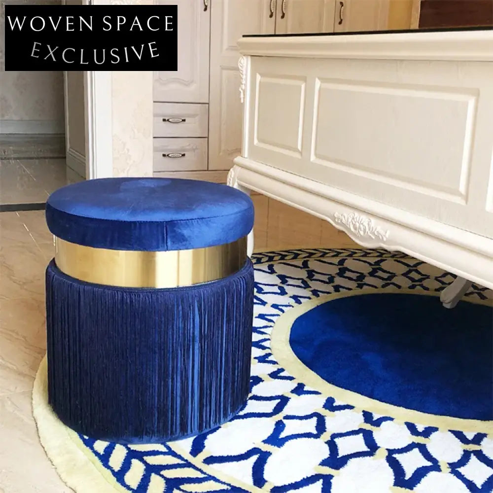 Colorful Velvet Small Ottoman Chair, Modern Living Room Bedroom Stool