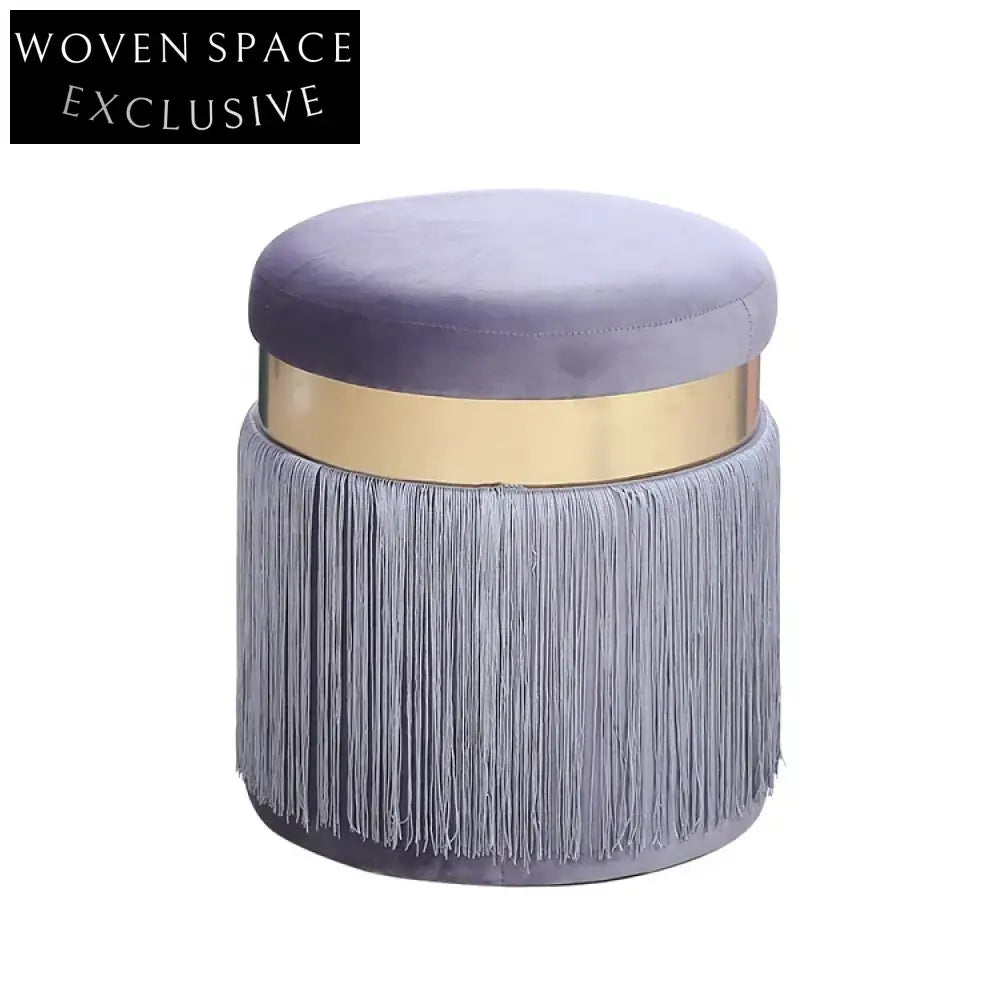Colorful Velvet Small Ottoman Chair, Modern Living Room Bedroom Stool