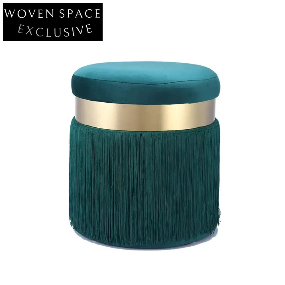 Colorful Velvet Small Ottoman Chair, Modern Living Room Bedroom Stool
