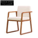 Comfortable Ash Wood Fabric Arm Dining Chair for Modern Home Decor