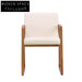 Comfortable Ash Wood Fabric Arm Dining Chair for Modern Home Decor