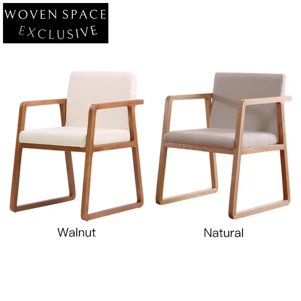 Comfortable Ash Wood Fabric Arm Dining Chair for Modern Home Decor