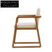 Comfortable Ash Wood Fabric Arm Dining Chair for Modern Home Decor