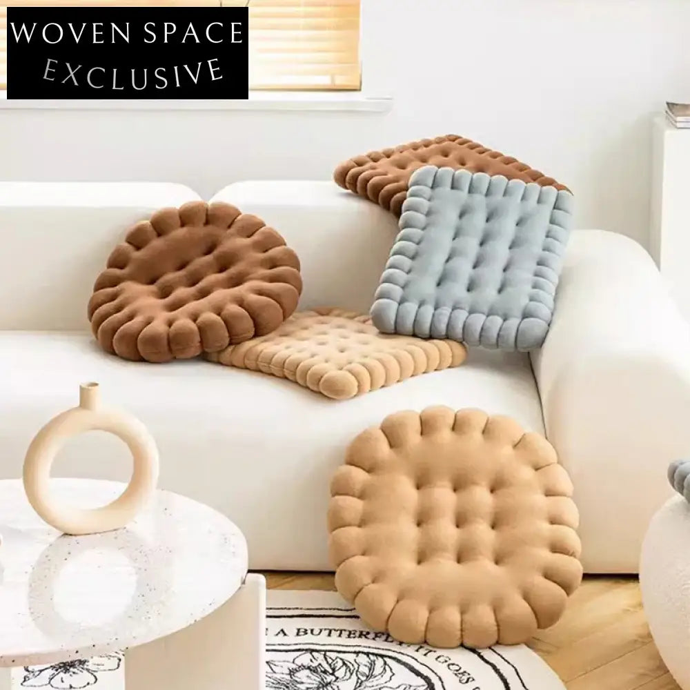 Comfortable Fabric Biscuit Shape Seat Cushions Round Square Chair Cushions