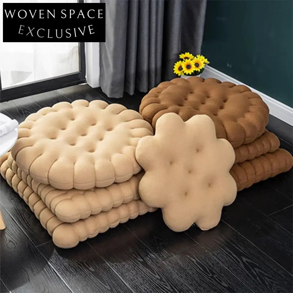 Comfortable Fabric Biscuit Shape Seat Cushions Round Square Chair Cushions