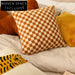 Comfortable Green Checkerboard Fabric Square Bed Pillow for Home Decor