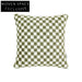 Comfortable Green Checkerboard Fabric Square Bed Pillow for Home Decor
