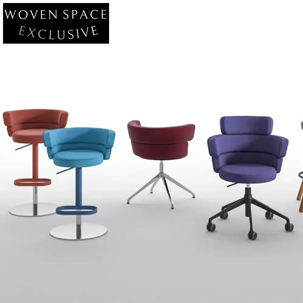 Comfortable Modern Round Cushion Linen Fabric Dining Chair with Stainless Steel Legs