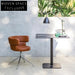 Comfortable Modern Round Cushion Linen Fabric Dining Chair with Stainless Steel Legs