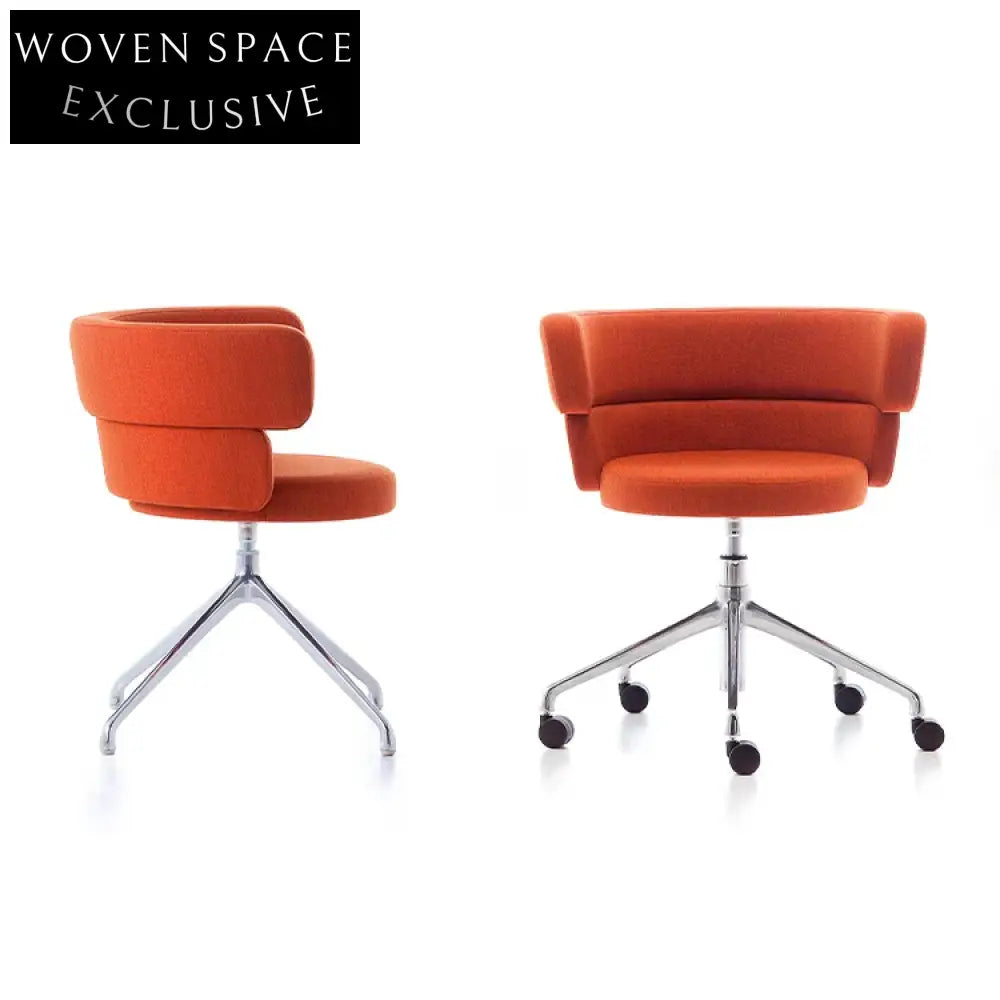 Comfortable Modern Round Cushion Linen Fabric Dining Chair with Stainless Steel Legs