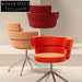 Comfortable Modern Round Cushion Linen Fabric Dining Chair with Stainless Steel Legs