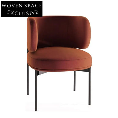 Comfortable Nordic Velvet Dining Chair with Durable Metal Base & Sponge Cushion