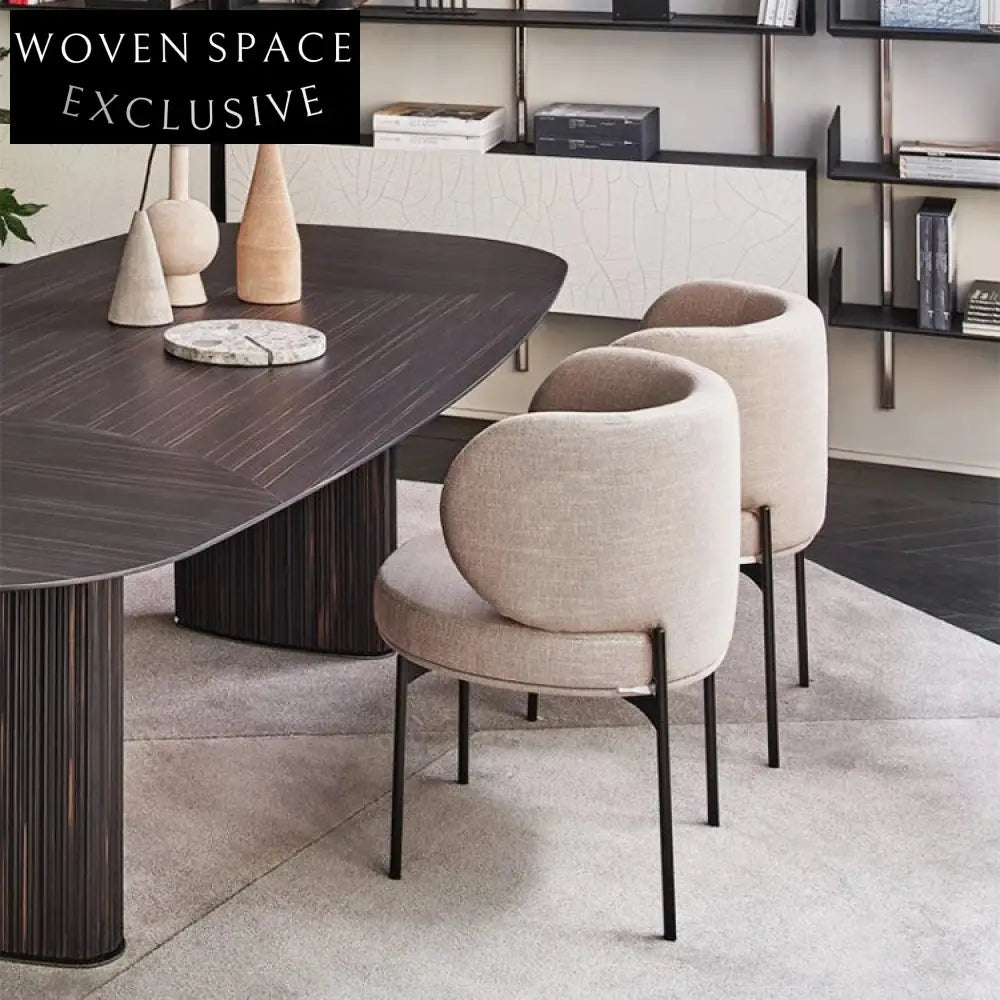 Comfortable Nordic Velvet Dining Chair with Durable Metal Base & Sponge Cushion