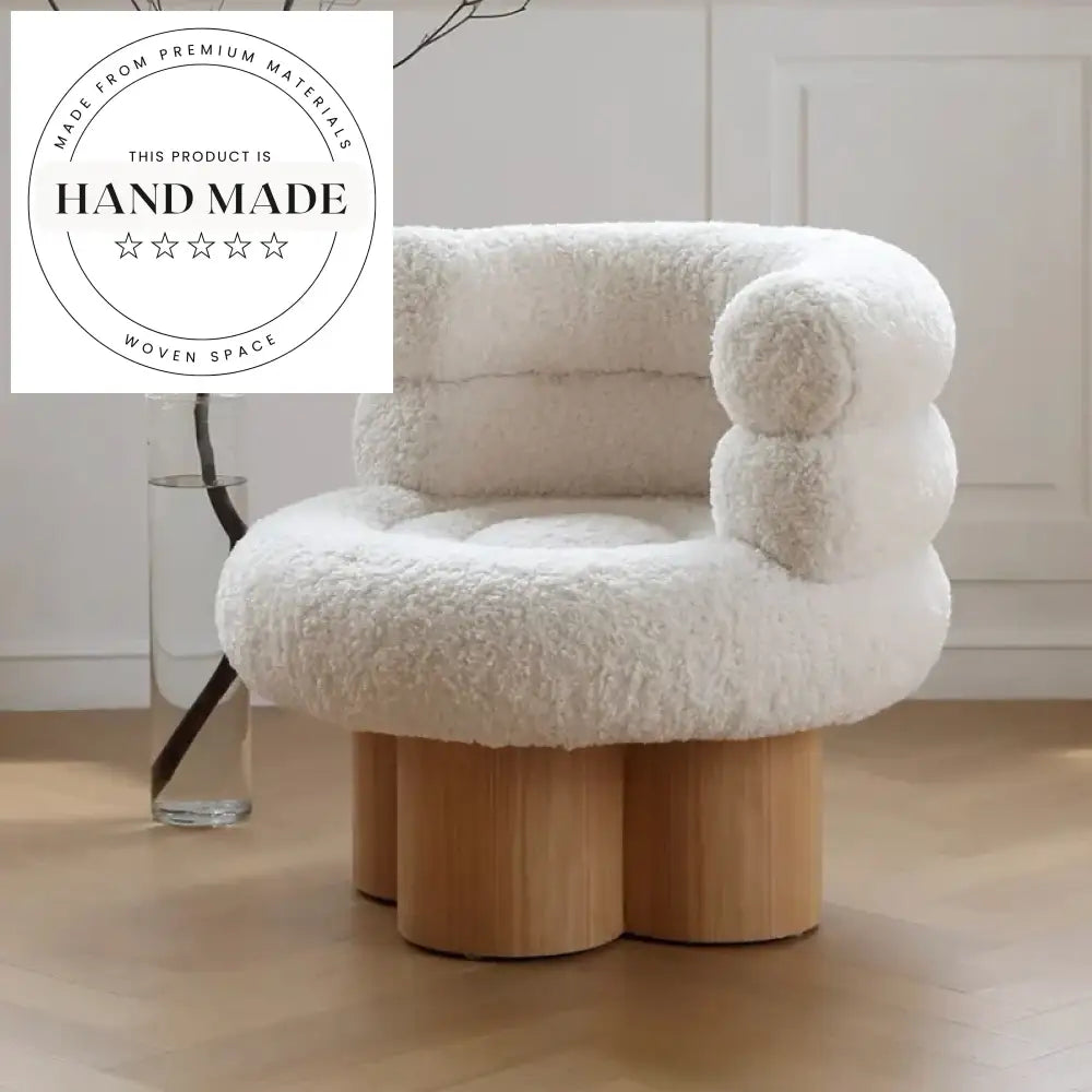 Comfortable Plush Wool Fabric Lounge Armchair for Modern Living Room Spaces