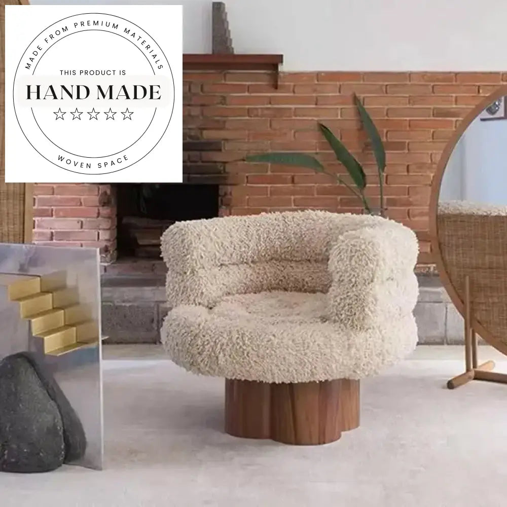 Comfortable Plush Wool Fabric Lounge Armchair for Modern Living Room Spaces