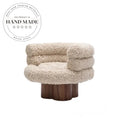 Comfortable Plush Wool Fabric Lounge Armchair for Modern Living Room Spaces