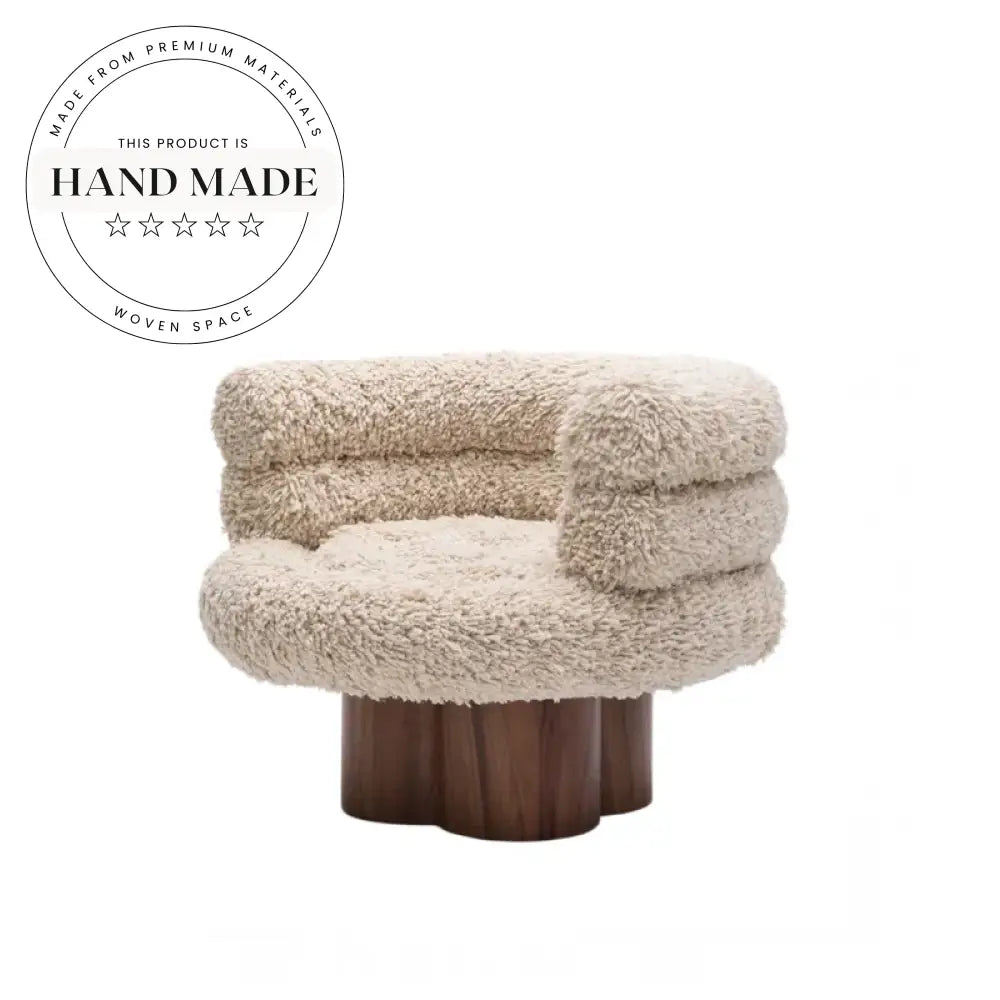 Comfortable Plush Wool Fabric Lounge Armchair for Modern Living Room Spaces