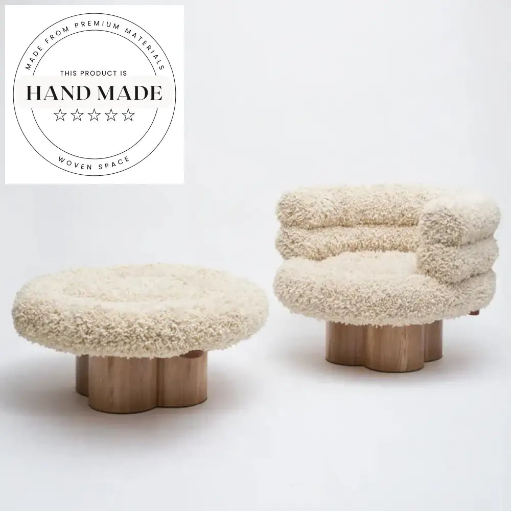 Comfortable Plush Wool Fabric Lounge Armchair for Modern Living Room Spaces