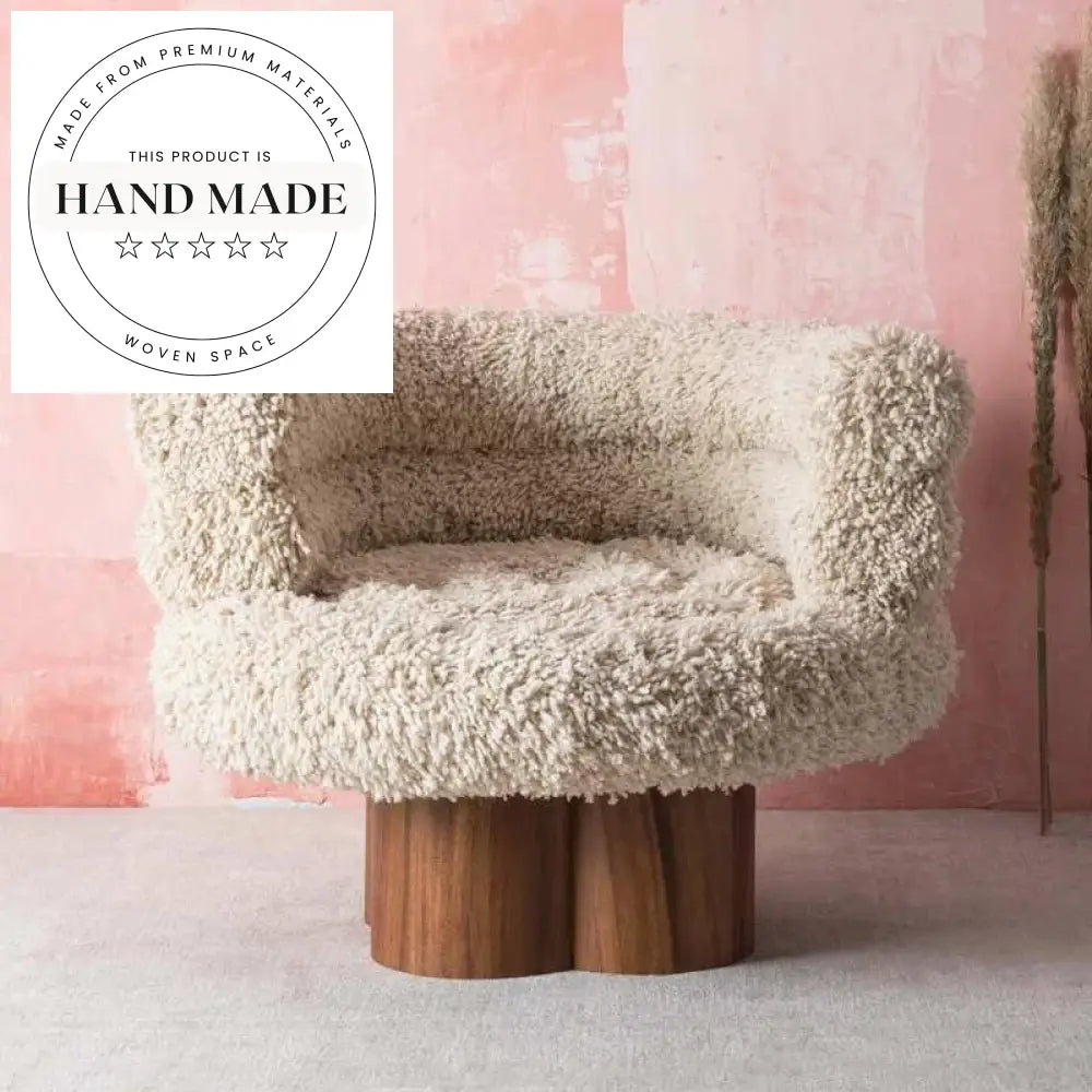 Comfortable Plush Wool Fabric Lounge Armchair for Modern Living Room Spaces
