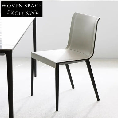 Comfortable Saddle Leather Dining Chair with Sturdy Metal Legs, Modern Seating