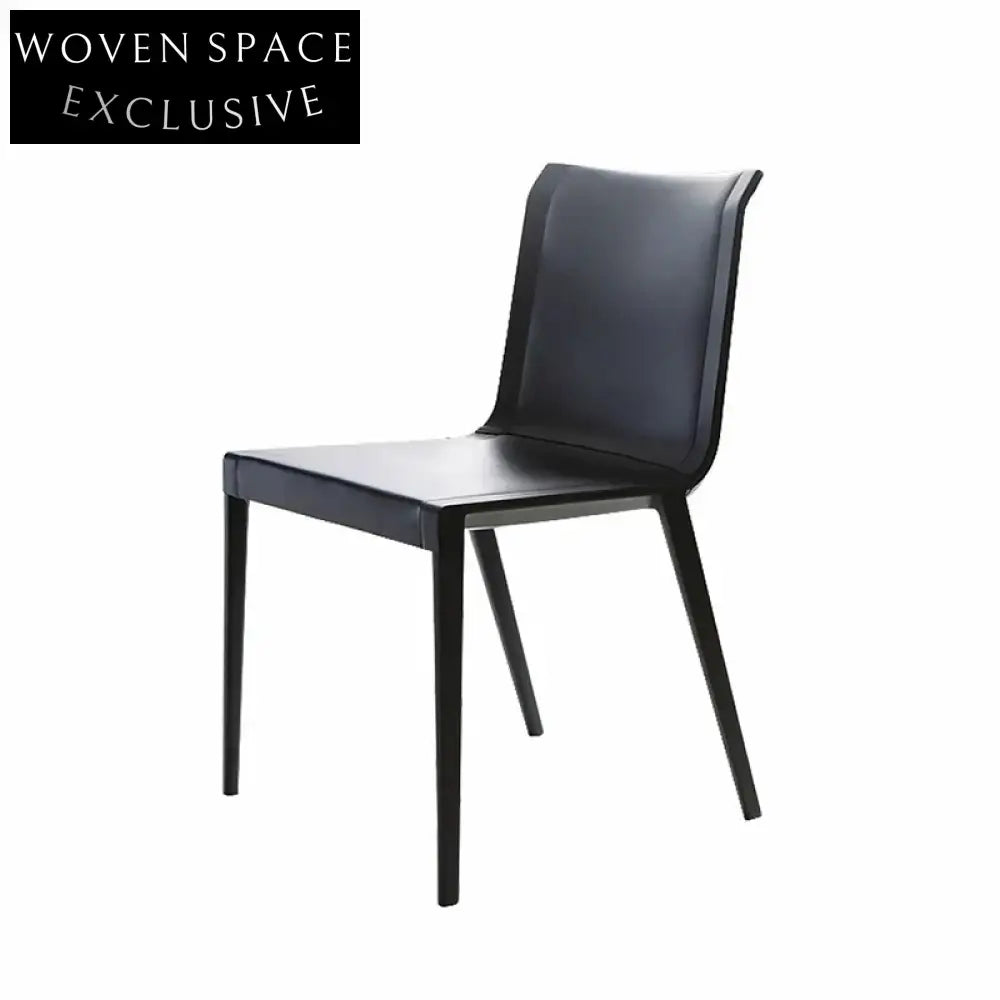 Comfortable Saddle Leather Dining Chair with Sturdy Metal Legs, Modern Seating